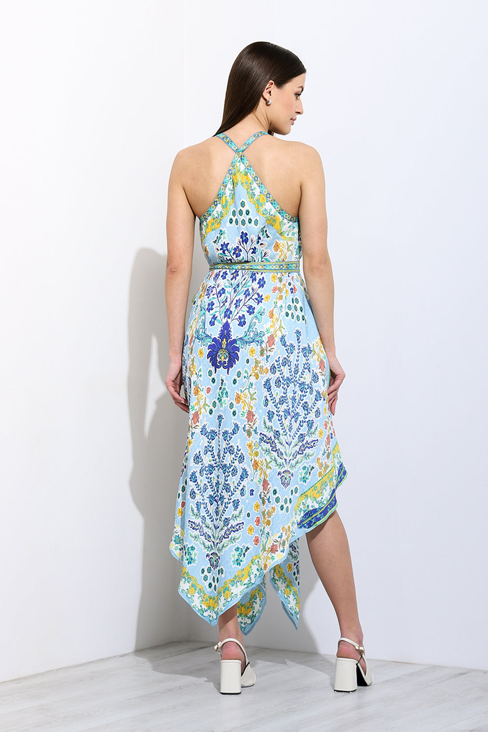 Salen Halter Handkerchief Maxi Dress