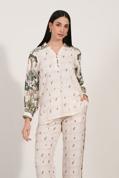 Antonia Lantern Print Blouse