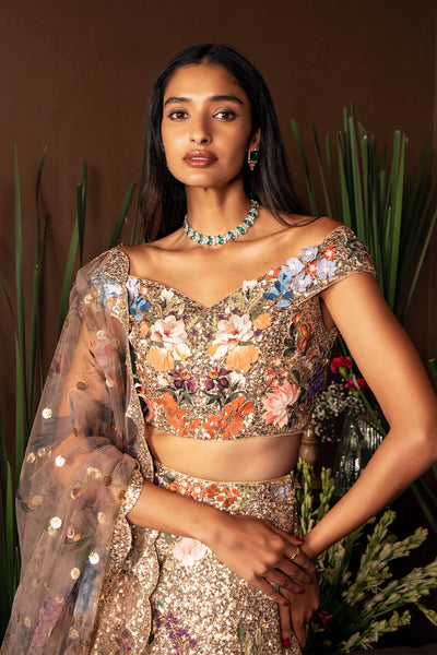 Gilded Flora Lehenga Set