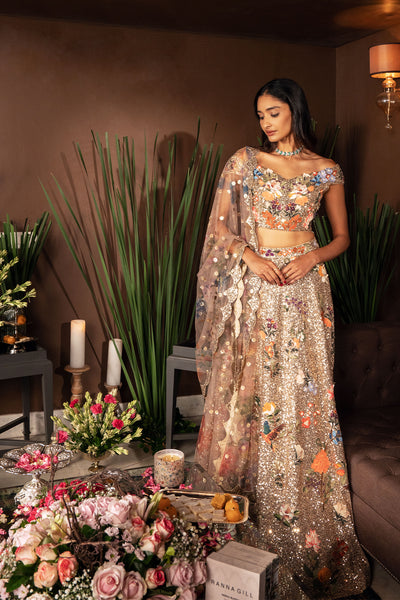 Gilded Flora Lehenga Set