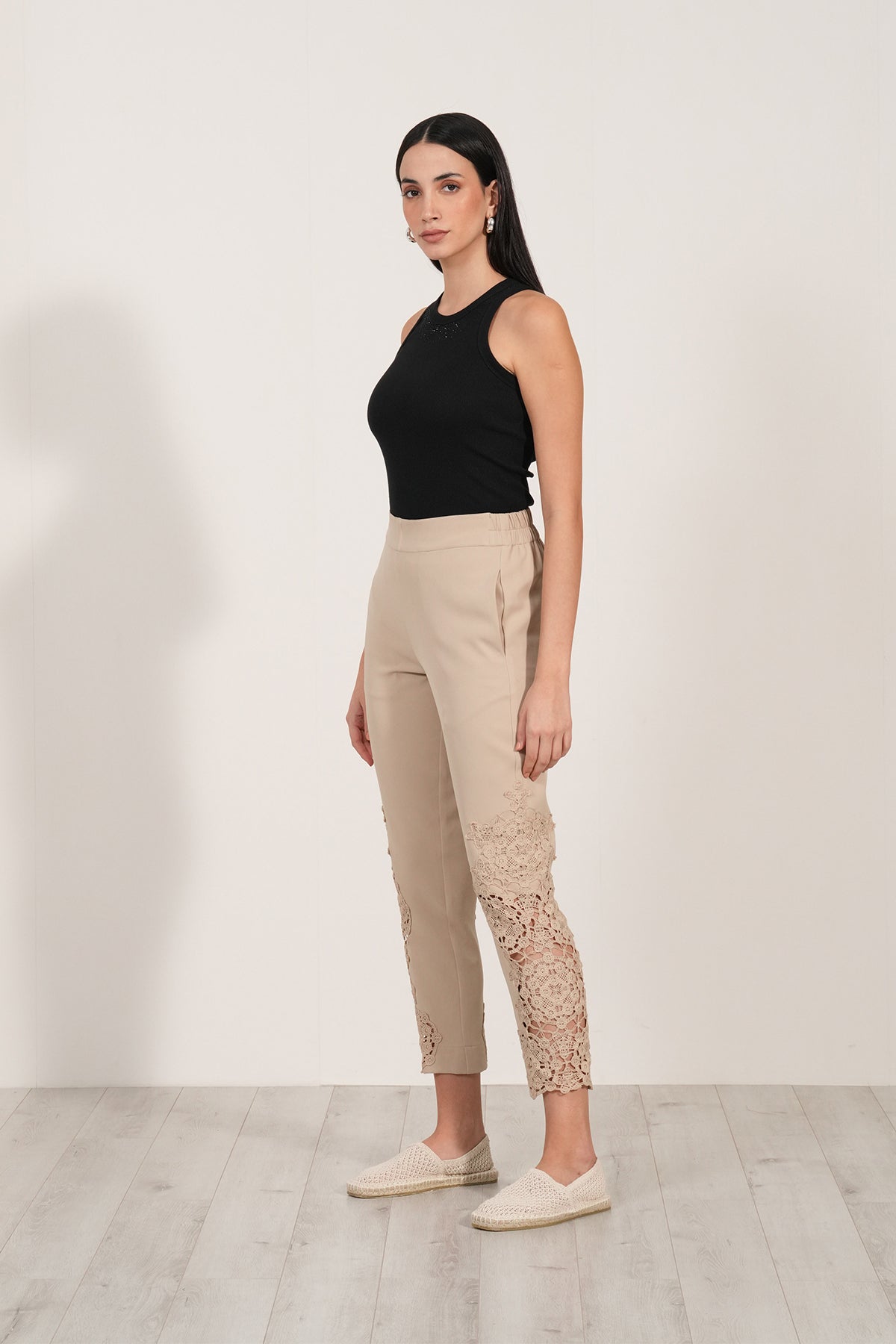 Lace Pant-53 Beige