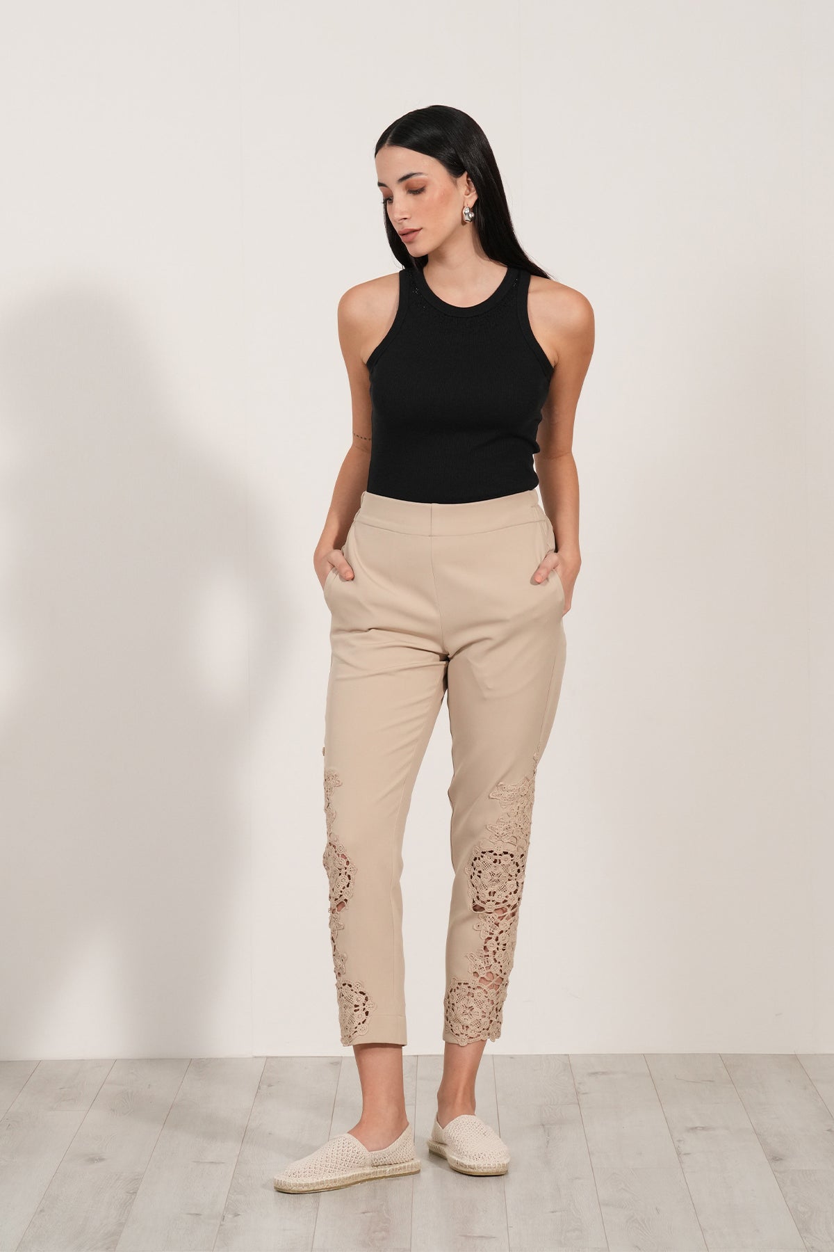 Lace Pant-53 Beige