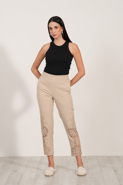 Lace Pant-53 Beige