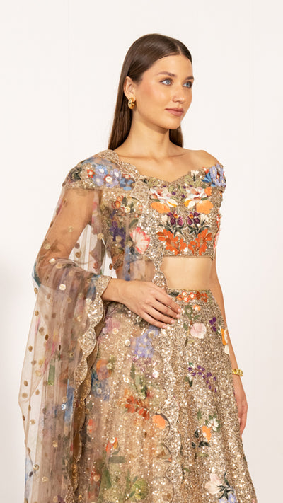 Gilded Flora Lehenga Set